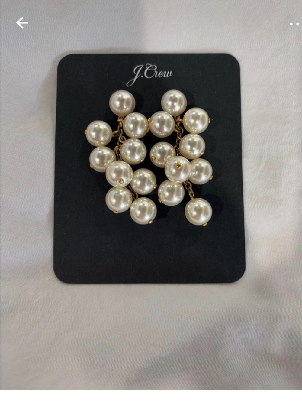 J. Crew Ivory Pearl Cluster earrings with Gold Accents